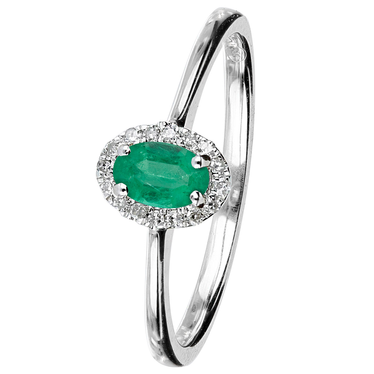 Kohinoor Diamond ring with an emerald 033-P7303VSM