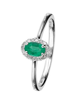 Kohinoor Diamond ring with an emerald 033-P7303VSM