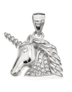 Silver Bar Unicorn zirconia pendant 14 mm 57