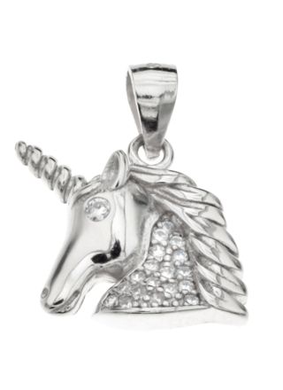 Silver Bar Unicorn zirconia pendant 14 mm 57