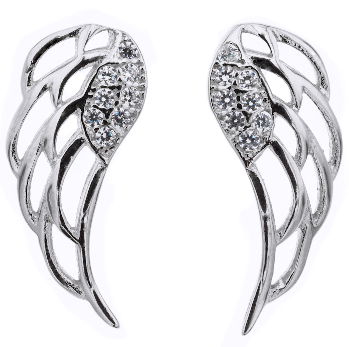 Silver Bar Wing of angel earrings 17 mm 65
