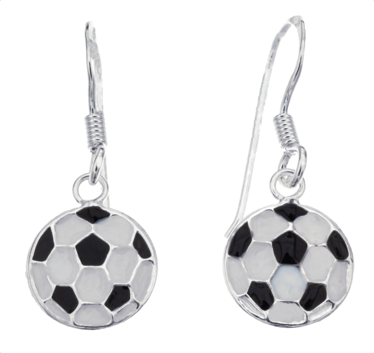 Silver Bar Football hanging earrings 24 mm 66 