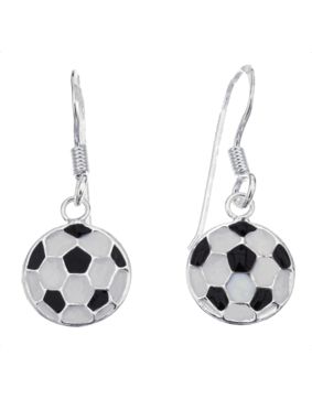 Silver Bar Football hanging earrings 24 mm 66