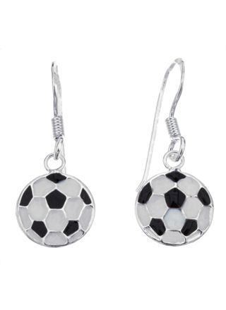 Silver Bar Football hanging earrings 24 mm 66 