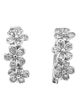 Silver Bar Trio-flower hoops 11 mm 76