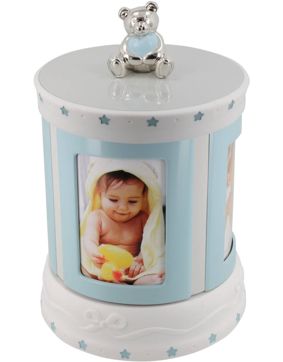 Photo frame with music box light blue 078695