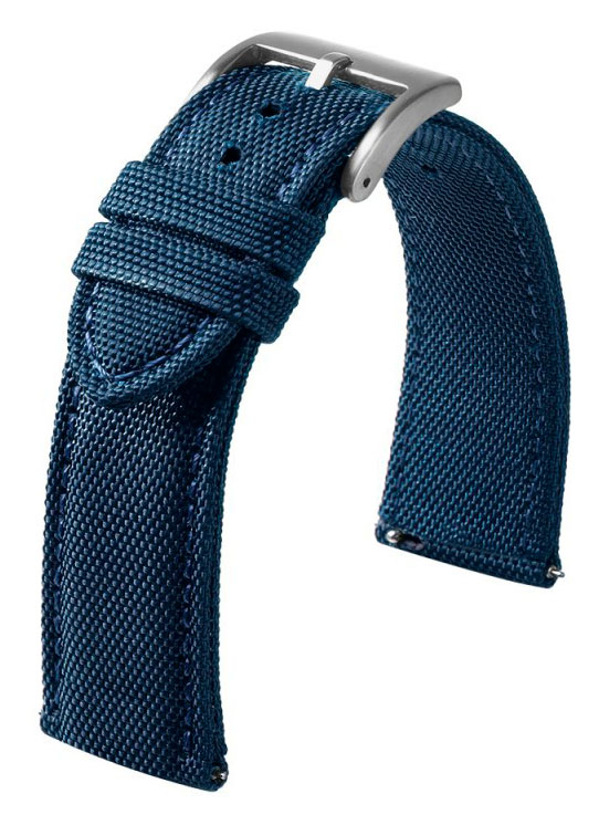 Tiera nylon strap with stitching blue