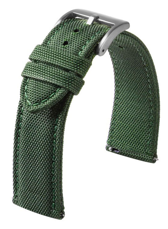 Tiera nylon strap with stitching green