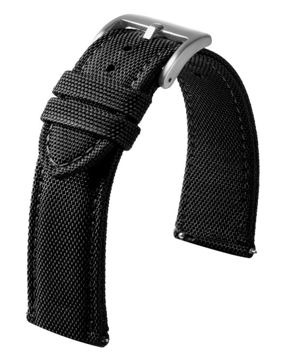 Tiera nylon strap with stitching black