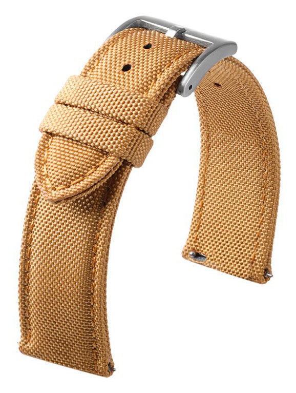 Tiera nylon strap with stitching yellow