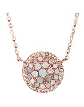 Fossil necklace Pearl Disc Rose-Gold-Tone Pendant JF01740791
