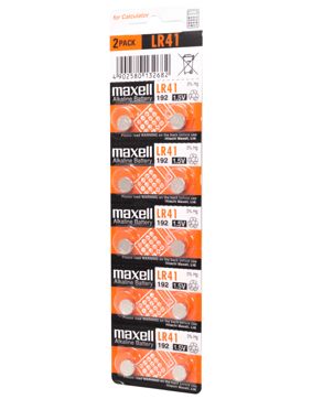 Maxell alkaline button battery LR41 10PK MF (5X2) 1.5V