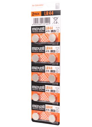 Maxell alkaline button battery LR44 10PK MF (5X2) 1.5V