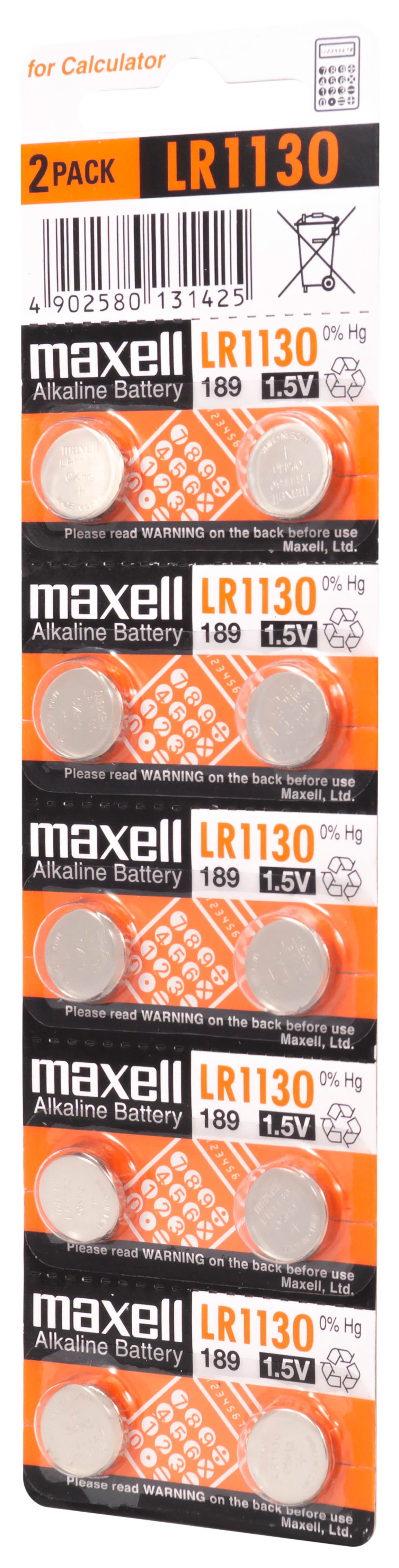 Maxell alkaline button battery LR1130 10PK MF (5X2) 1.5V