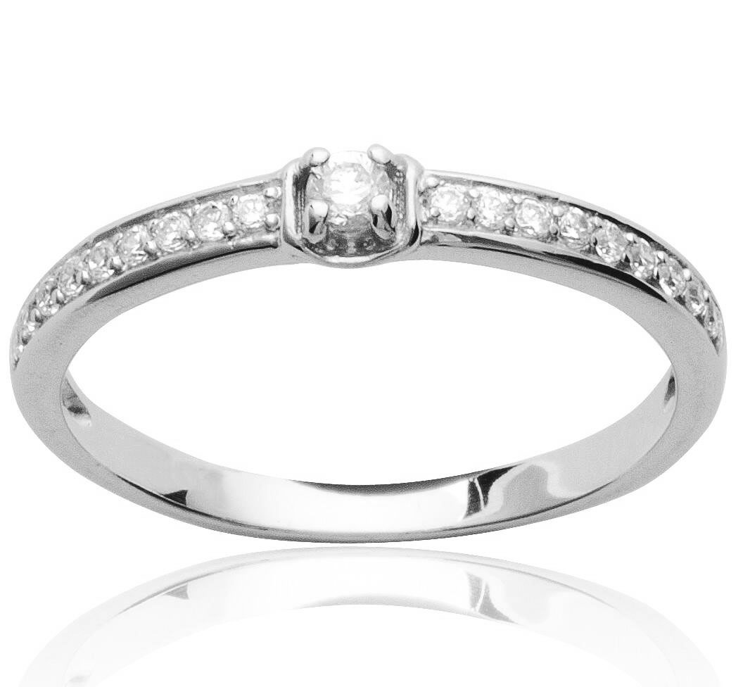 Lykka Casuals side-stone silver ring 3 mm