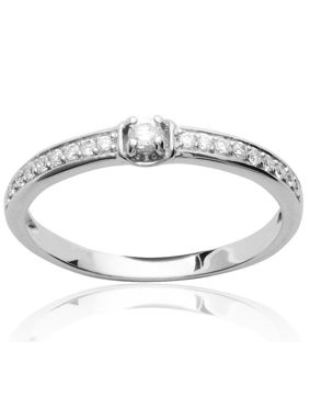 Lykka Casuals side-stone silver ring 3 mm