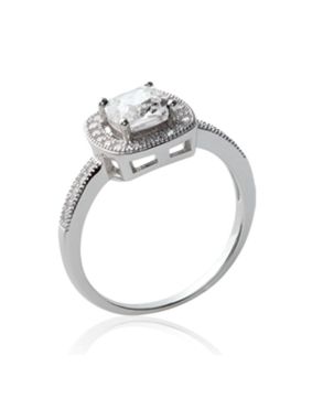 Lykka side-stone halo silver ring