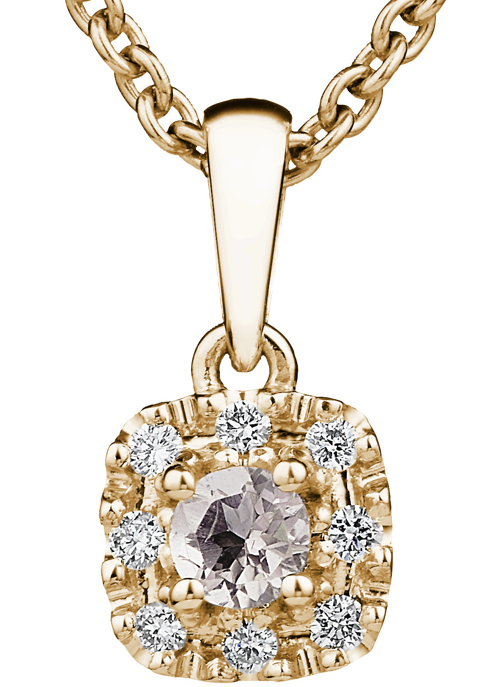 Kohinoor Valerie 14k gold morganite diamond pendant 123-263-08MO