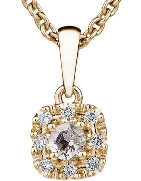 Kohinoor Valerie 14k gold morganite diamond pendant 123-263-08MO