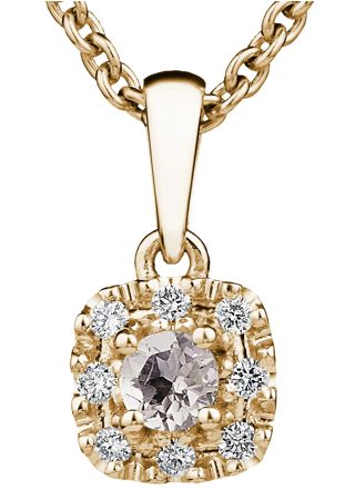 Kohinoor Valerie 14k gold morganite diamond pendant 123-263-08MO