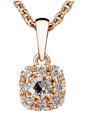 Kohinoor Valerie 14k rose gold morganite diamond pendant 123-263P-08MO