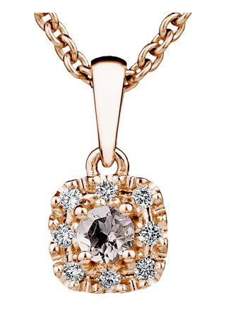 Kohinoor Valerie 14k rose gold morganite diamond pendant 123-263P-08MO