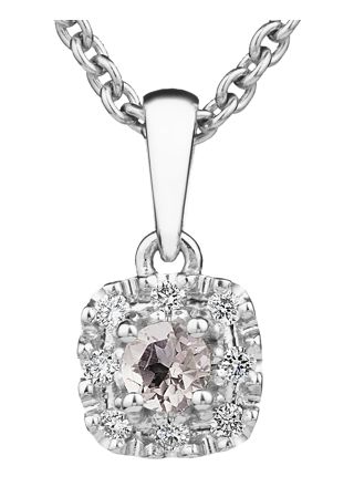 Kohinoor Valerie 14k white gold morganite diamond pendant 123-263V-08MO