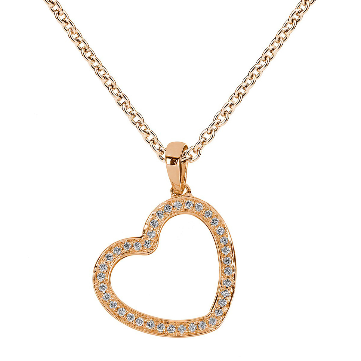 Kohinoor rose gold Heart diamond pendant 123-9836P