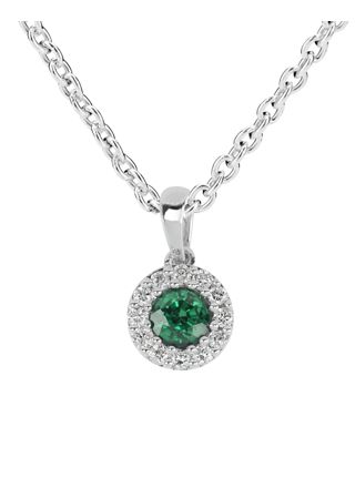 Kohinoor white gold diamond emerald pendant 123-9838VSM