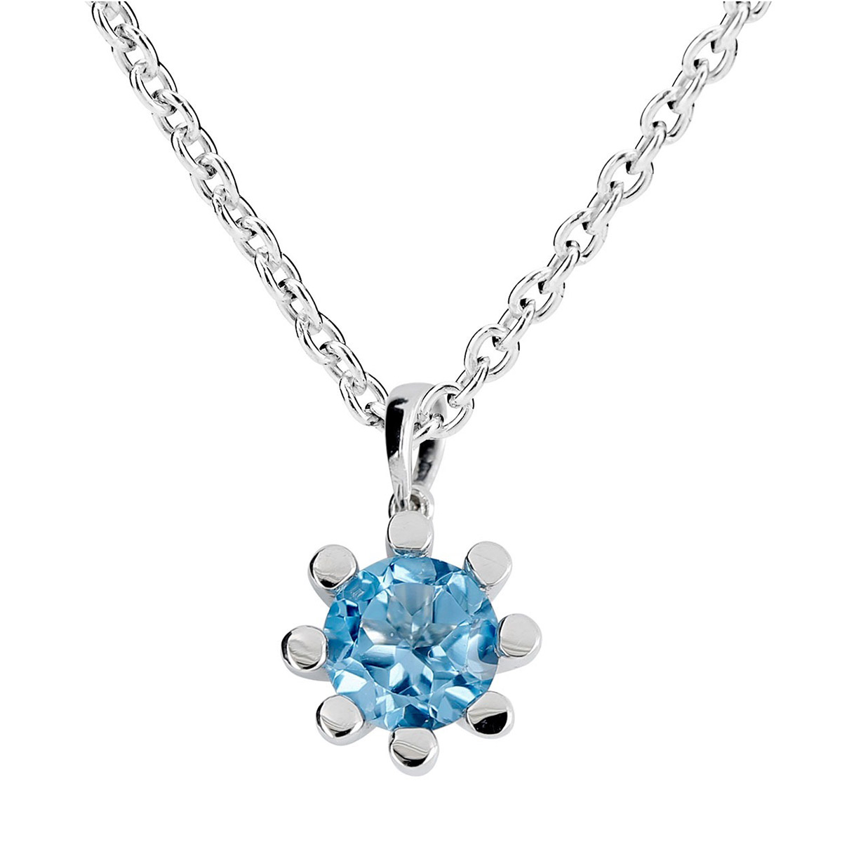 Kohinoor white gold blue topaz pendant 123-9854VT