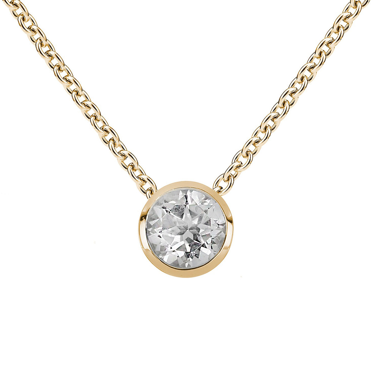 Kohinoor yellow gold white topaz necklace 123-P5673