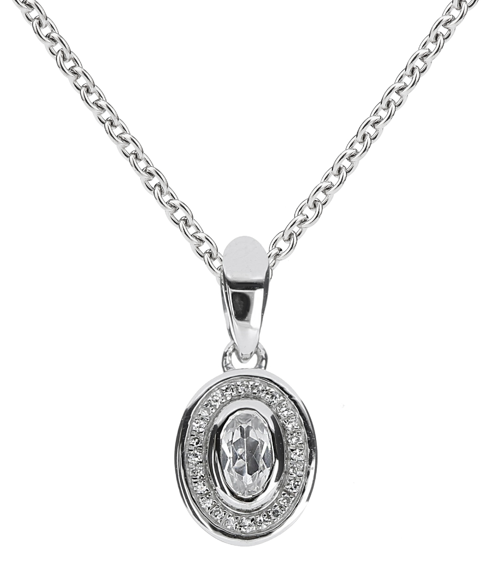 Kohinoor white gold diamond pendant with topaz 123-P9174V