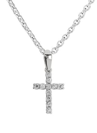 Kohinoor cross pendant with diamonds white gold 123-P9814V