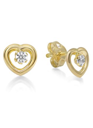 Goldearrings heart clear zircon 123161Z