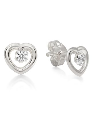 Goldearrings heart clear zircon 123161ZW