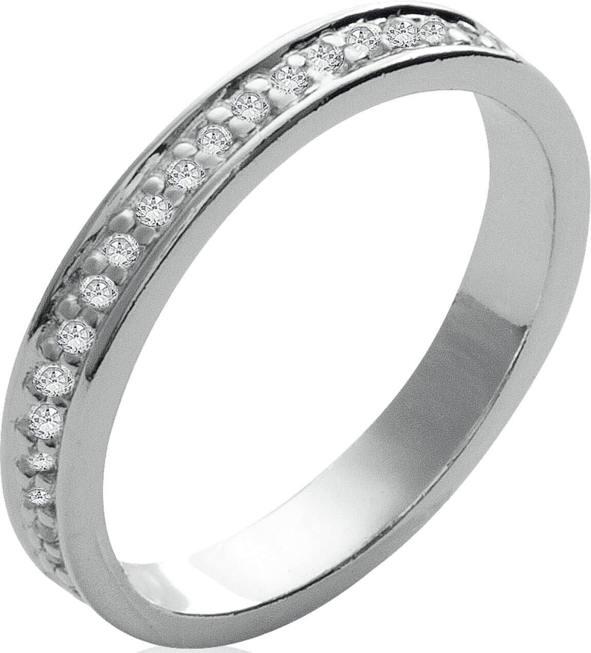 Lykka silver eternity band with zirconia stones 3 mm