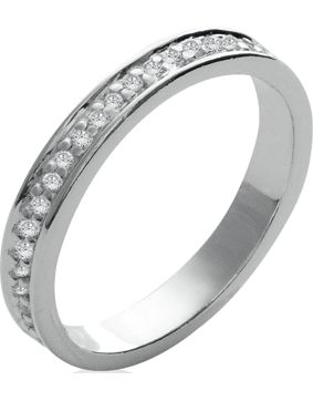 Lykken silver eternity band with zirconia stones 3 mm