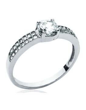 Lykka Casuals side-stone silver ring 3,2 mm