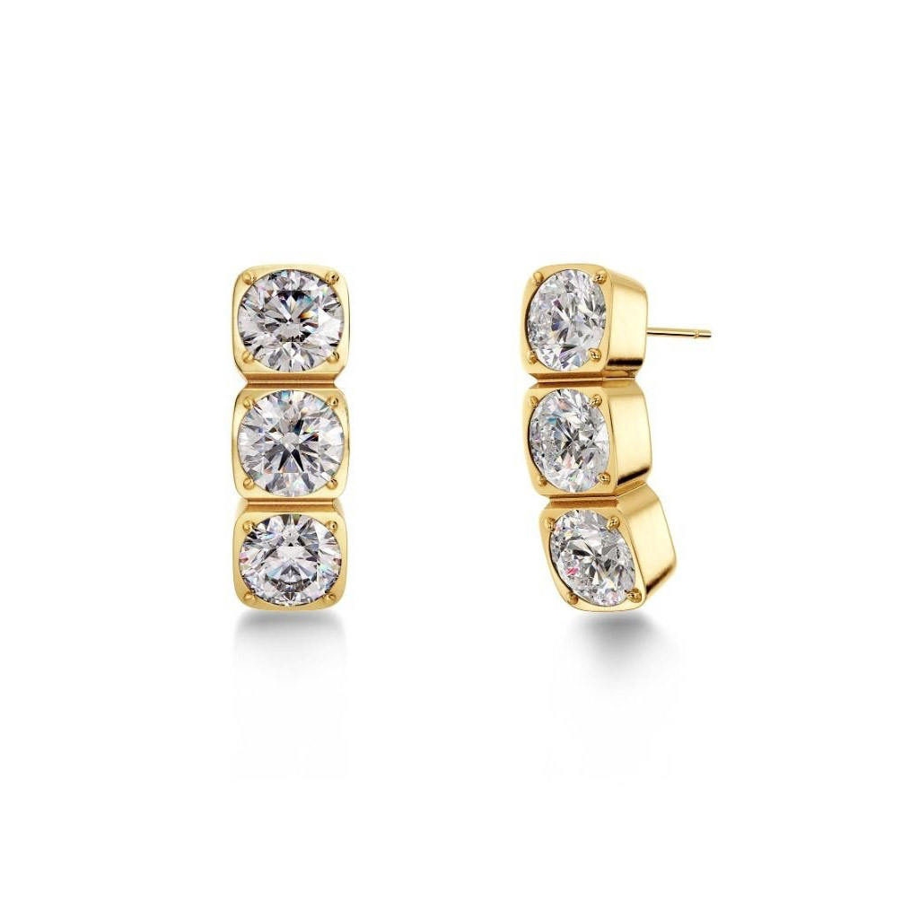 Edblad Gemma Studs Triple gold-plated earrings 129423