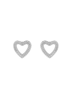 SNÖ Of Sweden Brooklyn silver colored heart earrings 1295-6200 012-ONE