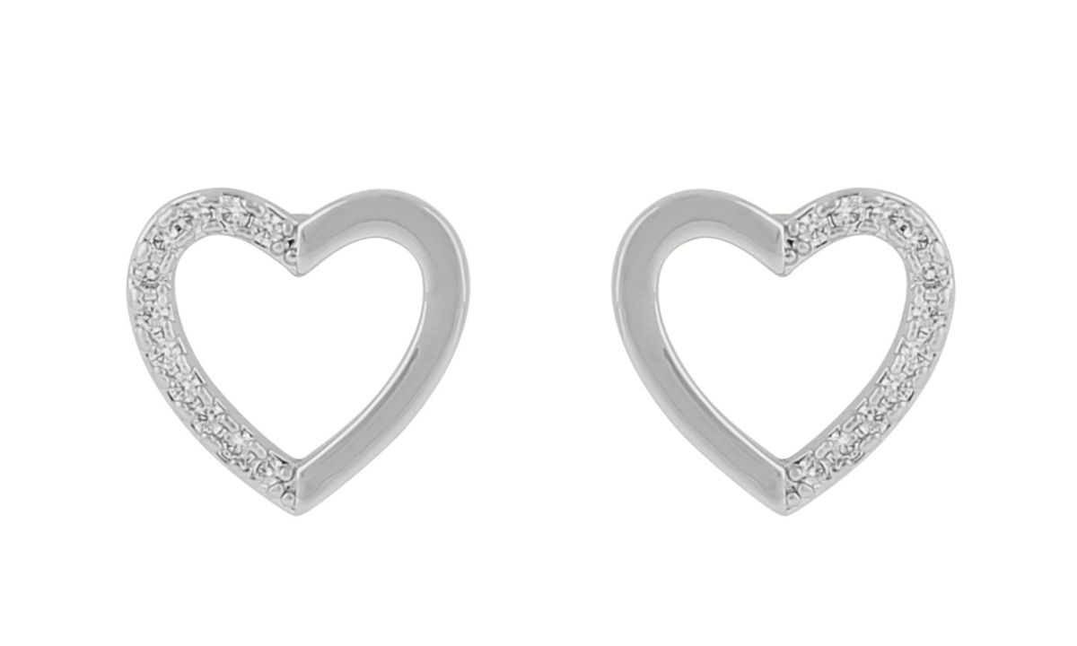 SNÖ Of Sweden Brooklyn big silver colored heart earrings 1295-6300 012-ONE