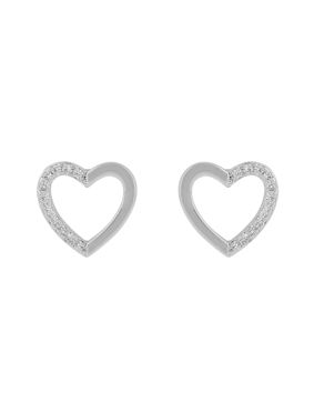 SNÖ Of Sweden Brooklyn big silver colored heart earrings 1295-6300 012-ONE