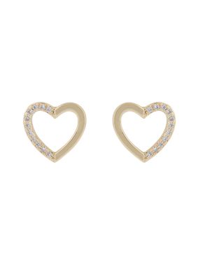 SNÖ Of Sweden Brooklyn big gold colored heart earrings 1295-6300 251-ONE