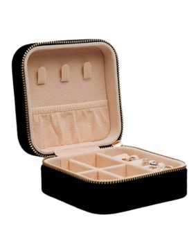 Lykka velvet black square jewellery box