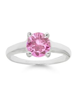 Silver babtism ring 130363pink