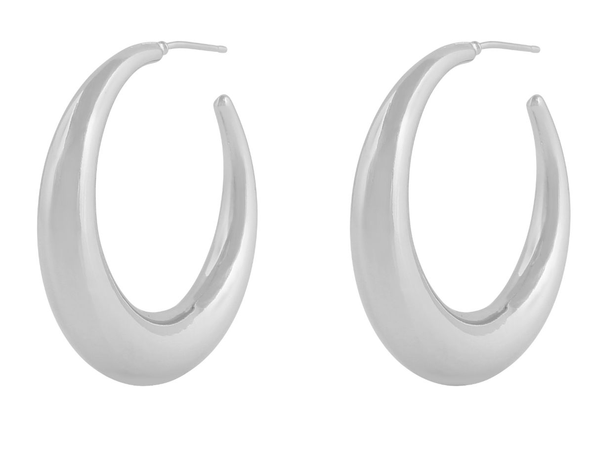 SNÖ Of Sweden Bella silver colored hoops 1309-6200 256-ONE