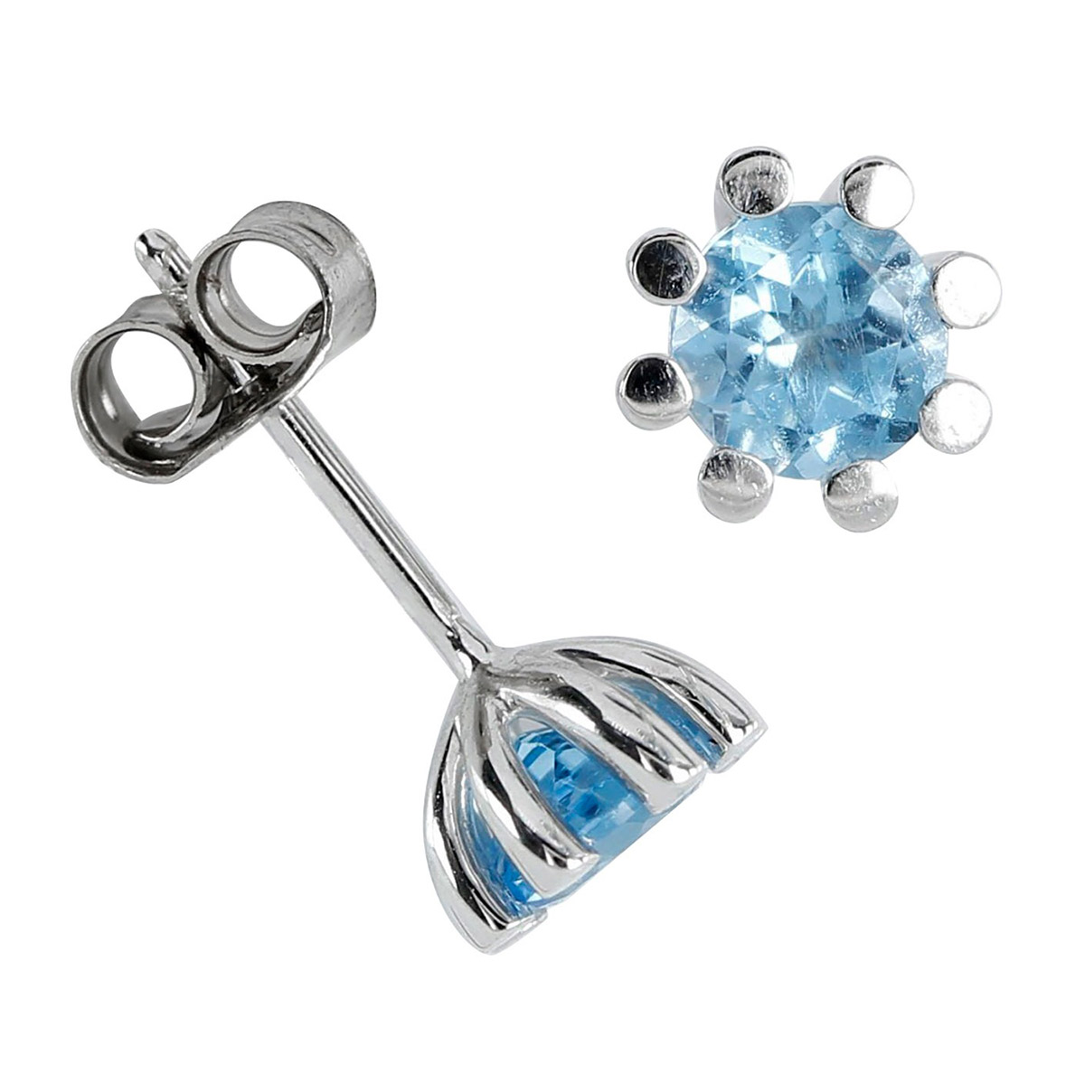Kohinoor white gold earrings with blue topaz 133-9854VT