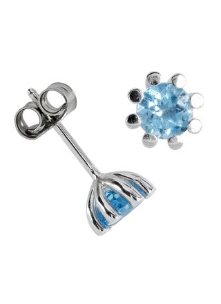 Kohinoor white gold earrings with blue topaz 133-9854VT