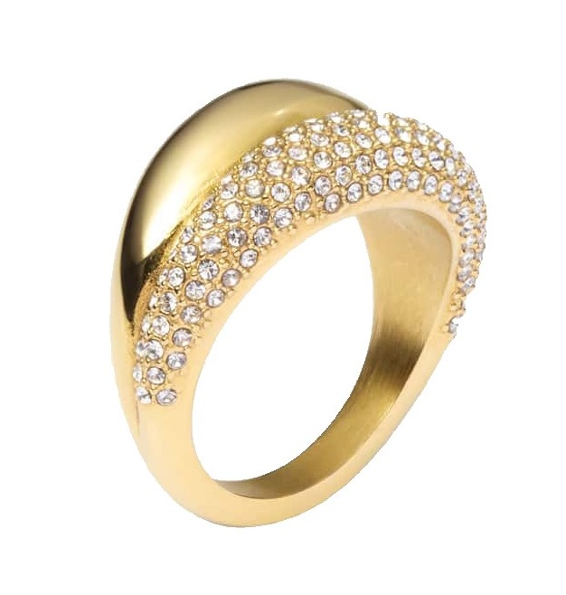 Mockberg Pavé daring gold-plated ring MB0209