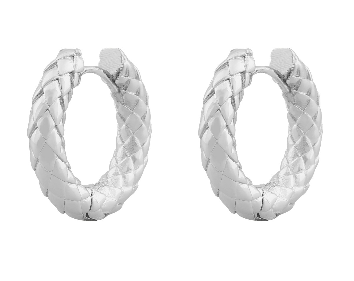 SNÖ of Sweden Dublin thick silver hoops 1277-7300 256-ONE